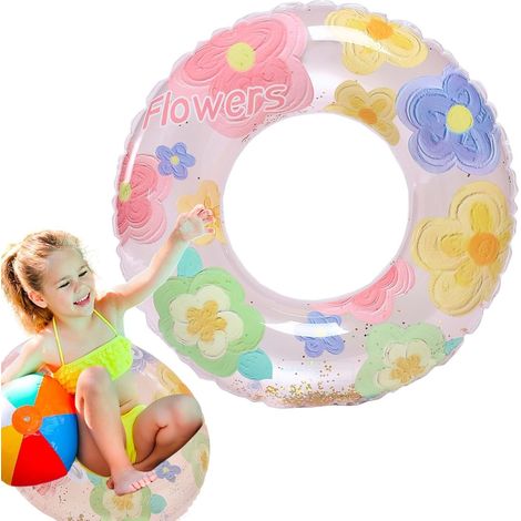 2 flotadores de piscina circulares para natación, anillo de natación para niños de dibujos animados Juguete acuático altamente impermeable para piscinas domésticas, piscinas al aire libre y piscinas (1/5)