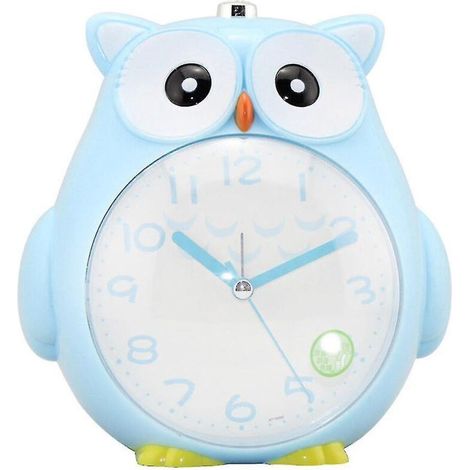 Réveil silencieux hibou à balayage double tonalité pour enfant/étudiant - Bleu (1/5)