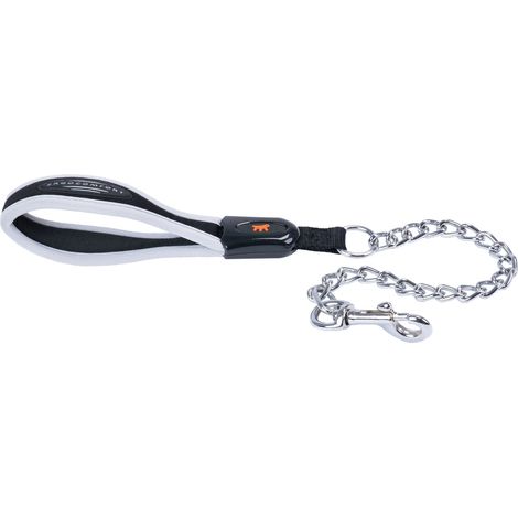 Ferplast ERGOCOMFORT METAL GM Guinzaglio con impugnatura ergonomica e catena in metallo cromato- 3 modelli. Variante GM20/65 - Misure: 20 mm x L 65 cm - Grigio (1/4)