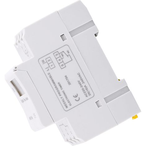 Minuterie électronique programmable hebdomadaire avec affichage LCD, 16 cycles marche/arrêt (AC220V) (1/5)