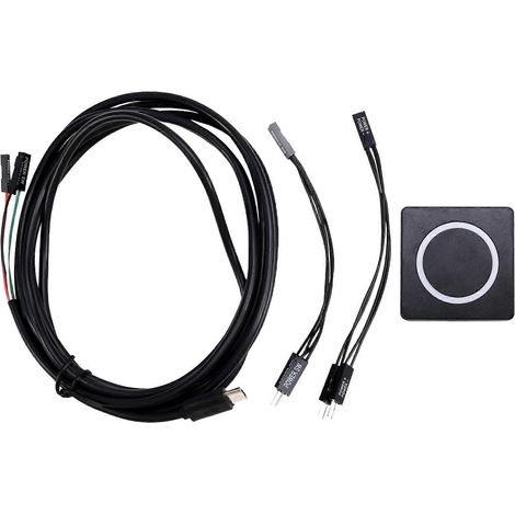 Bouton d'alimentation PC, interrupteur d'alimentation de bureau, bouton de démarrage/arrêt externe PC, bouton magnétique à réinitialisation automatique, boîtier métallique RGB (1/5)