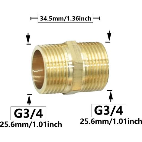 Raccord de connexion fileté en cuivre de 1 pouce, réducteur de tuyau d'eau, raccord de réparation de tuyau de transition (1/5)