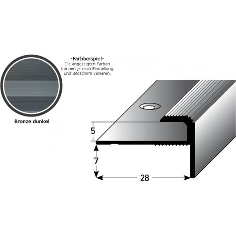 Einschubprofil "Stannington" mit Nase für Designbeläge, Einfasshöhe 5 mm, Aluminium eloxiert, gebohrt-bronze dunkel-1000