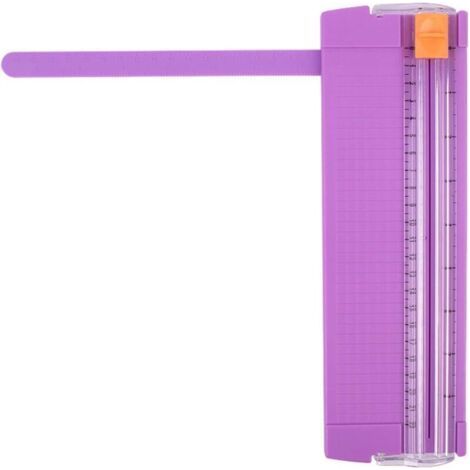 Taglierina per carta, taglierina portatile con lama a ghigliottina sostituibile, taglierina viola per scrapbooking per tagliare coupon, foto ed etichette. (1/4)