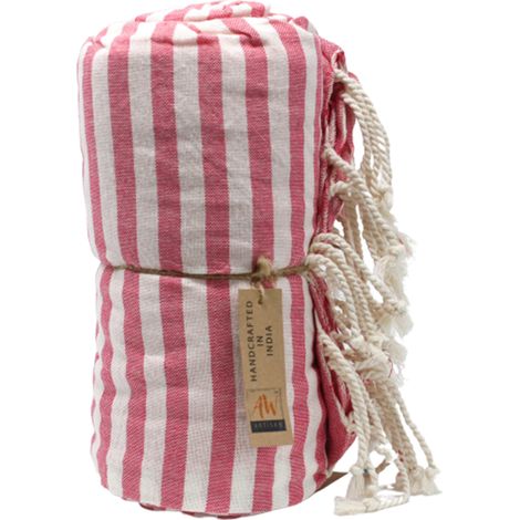 Serviette Pario en Coton - 100x180 cm - Rose Vif- Vendu par 1 (1/4)