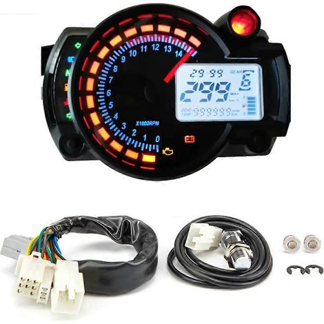 Compteur de vitesse numérique LCD universel pour moto RX2N, odomètre, vitesse maximale 299 km/h, tableau de bord 7 couleurs, vitesse réglable (1/5)