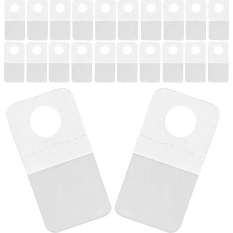 Étiquettes Adhésives Transparentes avec Crochet Rond 25x35 Mm en Pvc/pet, 500 Pièces, Languettes Suspendues en Plastique pour Présentoirs de Vente Détail, Autocollantes (1/5)