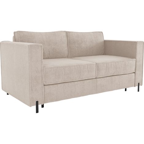 Divano letto 4 posti a ribalta Posto letto 160 cm Materasso 20 cm in Tessuto testurizzato Beige - ELORYA