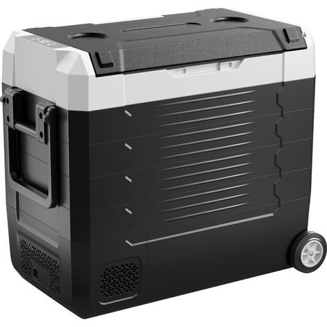 Mophorn Réfrigérateur portable à compression 55 L, glacière électrique DC 12/24 V et AC 100-240 V,pêche et caravane, mini frigo voiture à double zone, -20 à 20 °C, contrôle via application (1/5)