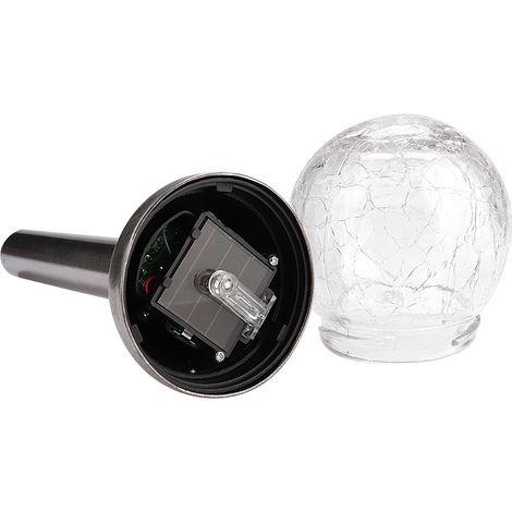 Lot de 2 lampes de jardin LED solaires étanches à piquet, effet craquelé, pour cour ou jardin. (1/5)
