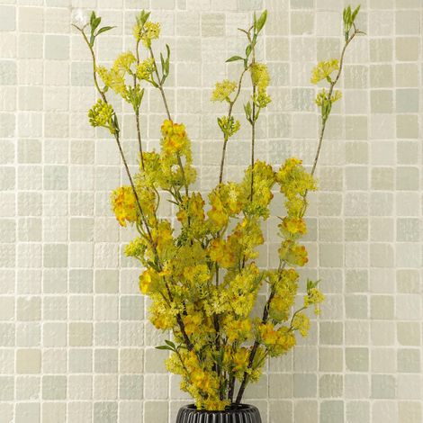 Pack of 6 x 100cm Yellow Blossom Spray Stem - Premium Quality (1/5)