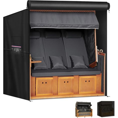 Strandkorb Hülle XXL 3-Sitzer wasserdicht 420D Oxford atmungsaktiv winterfest (1/5)