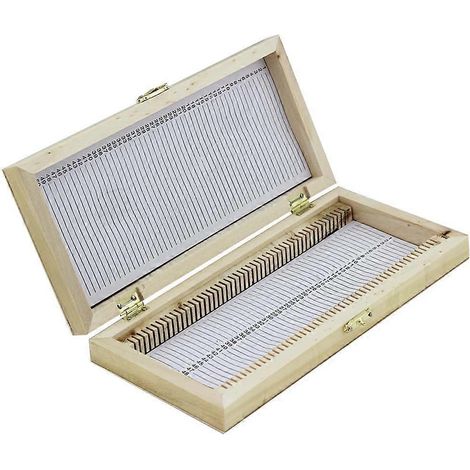 Boîte de rangement en bois pour lames de spécimens (50 emplacements) - Outil pédagogique (1/2)