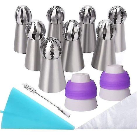 Douilles russes en acier inoxydable pour la décoration de gâteaux et de fleurs. (1/4)