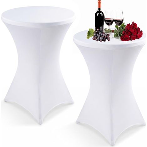 Set de 2 sets de table debout 80 x 110 cm nappe Cocktail spandex nappe haute, nappe de cocktail ronde, nappe pour bar, fête, mariage, banquet, taverne, Bistro (1/5)