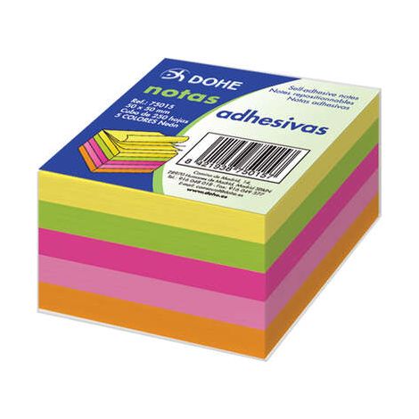 TACO NOTAS DOHE 75x75 250H 5 COL - Pack de 6 unidades