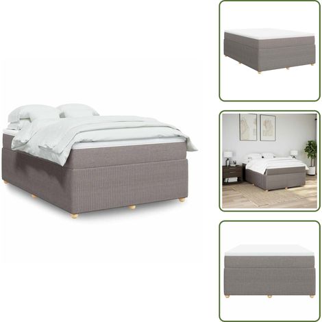 Sommier à lattes de lit avec matelas Taupe 160x200 cm Tissu - Sommier À Lattes De Lit - Sommiers À Lattes De Lit - Lit - Meuble De Chambre À Coucher (1/5)