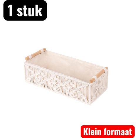pièce - Boîte de rangement - Boîtes de rangement - 30 x 14 x 9 cm - Boîte de rangement en corde de coton - Panier en osier fait main pour l'organisation du bureau - Boîte de rangement pour bijoux et a (1/5)