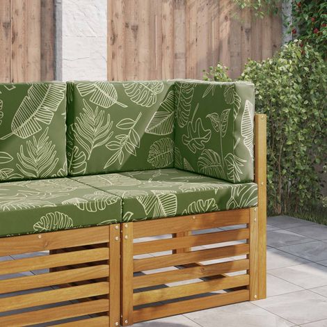 Sofakissen für draußen 3 pcs Blattdesign Polyester (1/5)