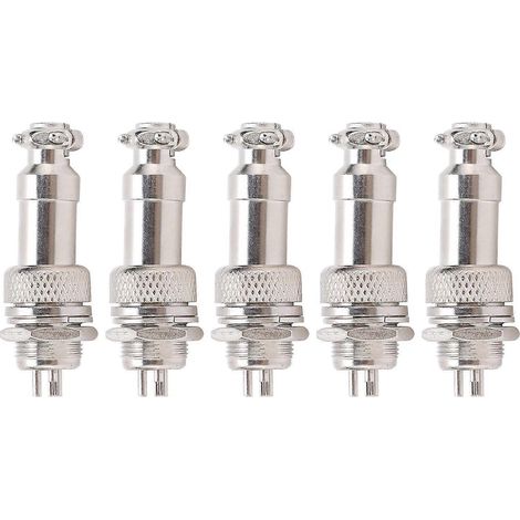 connecteurs aéronautiques (mâle/femelle) pour tableaux électriques, alimentations, châssis, connexions métalliques, 5 A GX12 450 V, 3 broches