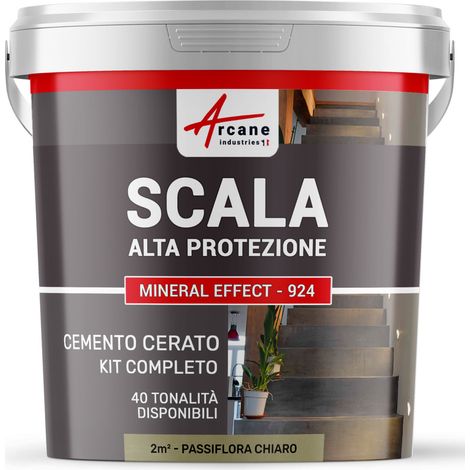 Cemento Cerato Scale - Kit Completo - 2 m² (in 2 strati) Passiflora Chiaro - ARCANE INDUSTRIES
