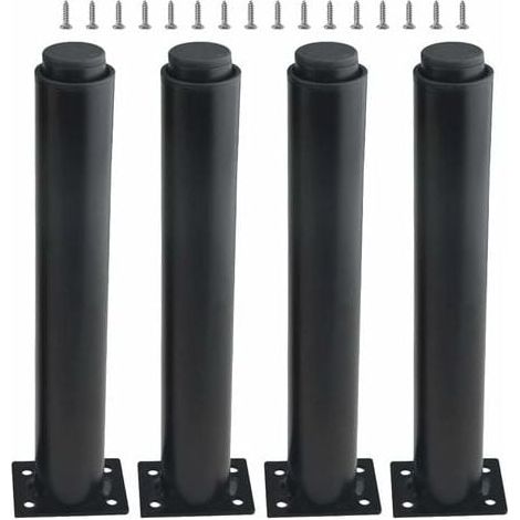 (25-42 cm, black) Set of 4 sturdy, adjustable metal furniture legs for tables, beds, sofas MUMU (1/4)