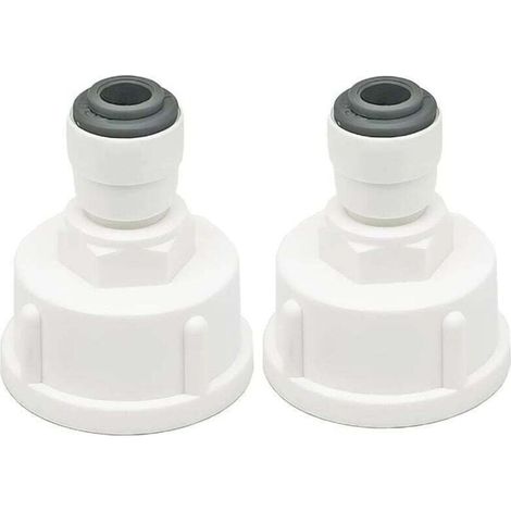 Connecteur de conduite d'eau pour réfrigérateur, 2 pièces, connecteur rapide 1/4" converti en connecteur femelle 3/4", double joint, connecteur rapide pour filtre à eau (1/5)