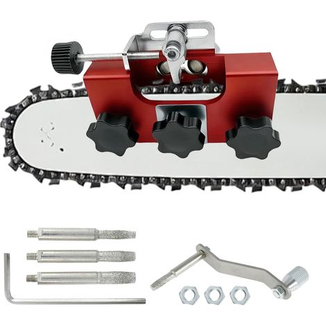 Affuteur Chaine Tronçonneuse Portable, Meuleuse de Scie à Chaîne avec 4/5/6mm Têtes de Meulage, Kit d'affûtage de Tronçonneuse, Convient à la Plupart des Types de Tronçonneuses (1/5)