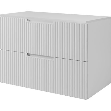 Meuble sous vasque suspendu avec plan VENA blanc 80 cm (1/5)