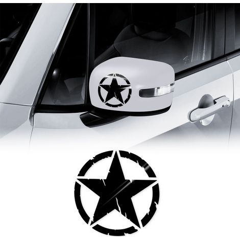 Adesivi Stella Army per Jeep Renegade, 2 Pezzi - Dimensione: 9 CM - Colore: NERO LUCIDO