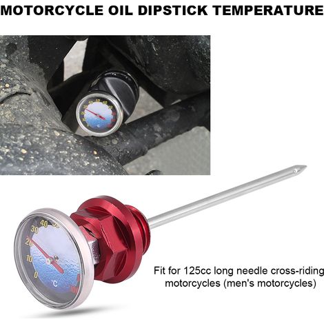 Ölmessstab aus Aluminiumlegierung mit Thermometer für 125-cm³-Motocross-Motorräder, rot. (1/5)