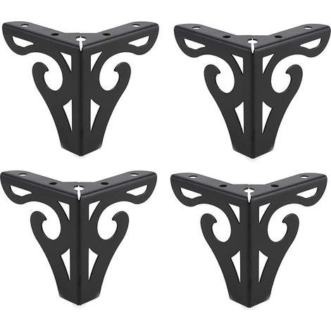 4pcs Pieds de Meubles de 4 Pouces,Meubles de Style Moderne Pieds de canapé en métal Pieds triangulaires pour Chaise de canapé Armoire Armoire de Table (Noir) (1/5)