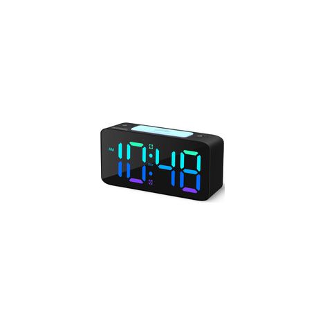 Sveglia Digitale Super Potente per Dormiglioni – Allarme 105 dB, Grande Display LED, Luce Notturna 7 Colori, Ricarica USB e Funzione Snooze (1/5)