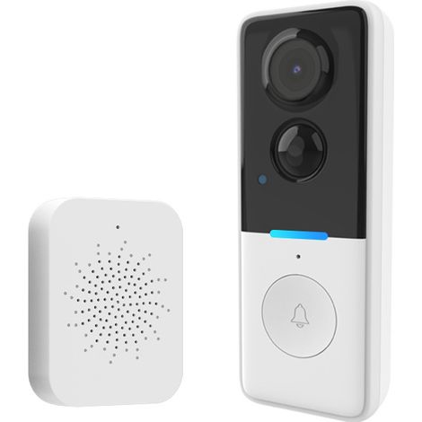 Sonnette vidéo intelligente étanche Tuya IP65, dotée d'une sonnette sans fil, d'une caméra HD et d'une fonction interphone. (1/4)