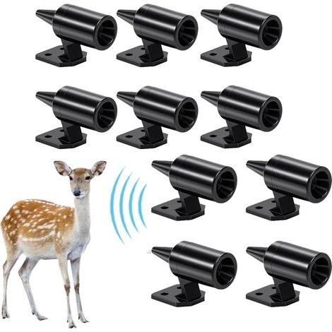 10 Sifflets Ultrason Anti Gibier,Sifflet Ultrason Chien et Sifflet de Survie - Répulsif Animaux pour Véhicules Activé par le Vent,Installation Facile pour Voiture,Moto et Camion avec Pads Adhésifs (1/5)