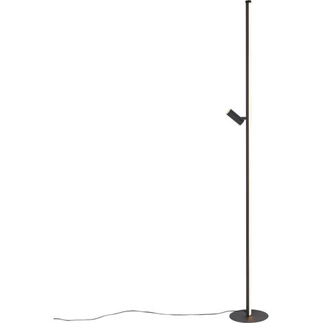 QAZQA Design-Stehleuchte schwarz mit Leselampe inkl. LED mit (1/5)