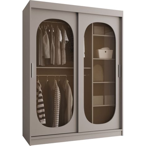 Armario Hartford 519, Cachemira, 200x150x62cm, Puertas de armario: Correderas, Número de estantes: 5