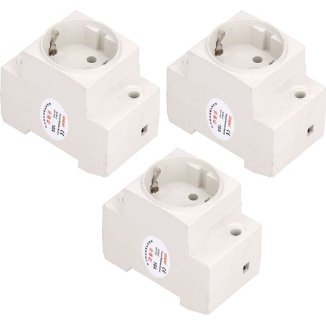Lot de 3 adaptateurs de prise de courant pour rail, connecteur industriel, prise européenne AC250V 10-16A