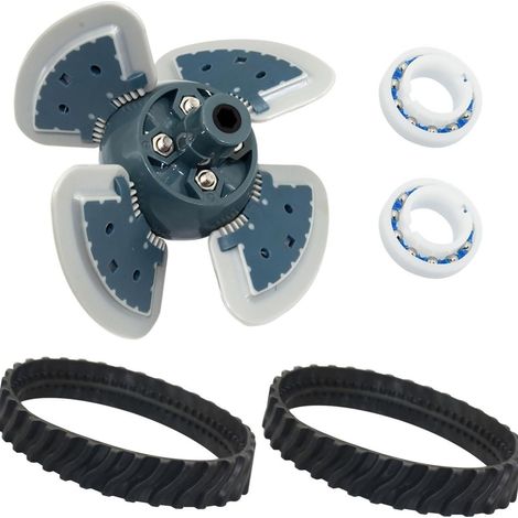 Ensemble moteur pour robot de piscine – Compatible MX6 / MX8 – R0524900 – Pièce de remplacement(3 ventilateurs + 6 c60 + 6 arbres de transmission R0525100 + 6 pneus noirs) (1/4)