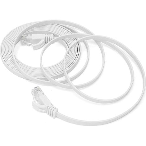 Cordon de brassage Ethernet Gigabit CAT6, paire torsadée à 8 conducteurs, fil de cuivre plat, 3 mètres.