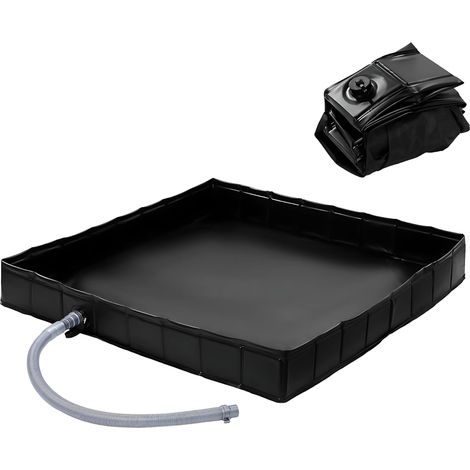 Base de tente de douche pliable, 104 x 104 x 13 cm, receveur de douche portable avec drain, utilisation avec douche portable, base d'auvent pour l'intérieur et l'extérieur, garde les pieds propres et (1/5)
