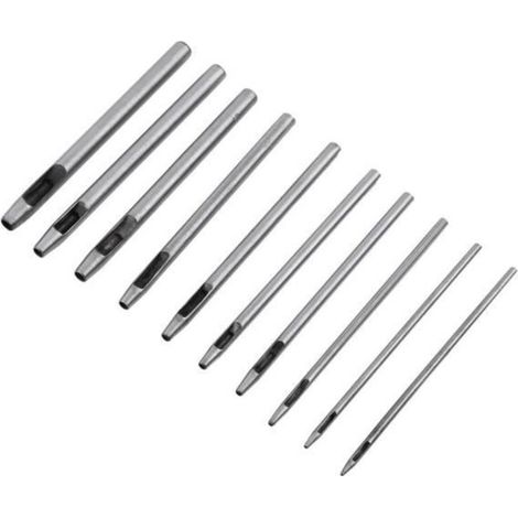 10pcs poinon en cuir outil de perforation creuse trou artisanat ensemble outil en cuir pour ceinture de maroquinerie 0.5-5mm (1/4)