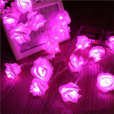 Guirlande lumineuse LED, finition rose, alimentée par piles, pour la décoration intérieure, les fêtes, le jardin et les événements.-AquaForge (1/4)