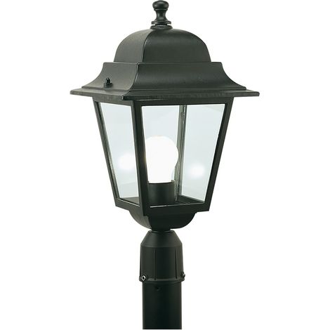 Lanterna Testa-Palo 'Quadrata' 100 W Cm 41x21x6 Nero