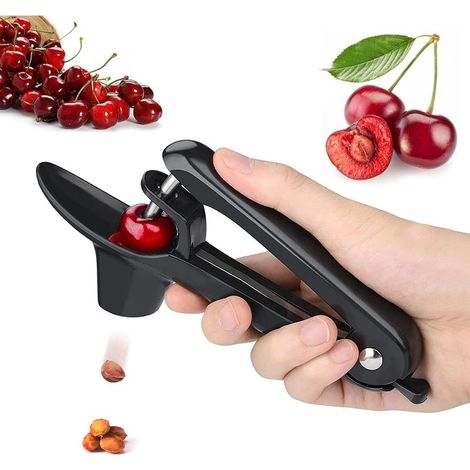 Dénoyauteur pour Cerises et Olives en Acier Inoxydable avec Support en Silicone Alimentaire pour Confitures (1/4)