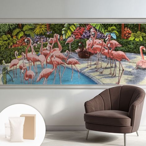 Papier peint intissé décoratif avec motifs pour salon et chambre a motif - Colle incluse gratuite Scène exotique 250x104 cm (1/5)