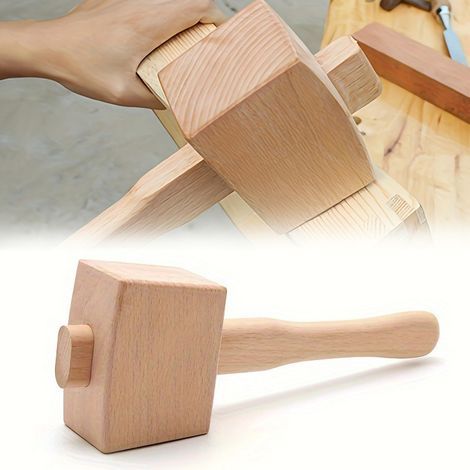 Maillet Bois Menuisier - 1 pièce, Maillet Bois Marteau - Pour Bricoleur/Travail du Bois (1/5)