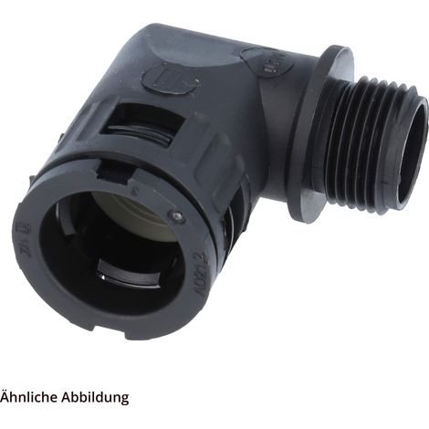 FLEXA RQW-P Schnellverschraubung 90 Grad Winkel Gewinde PG7x1,27 für Schlauch-Außendurchmesser 10,0mm hochdichtend mit Außengewinde - 1 Stück (1/3)