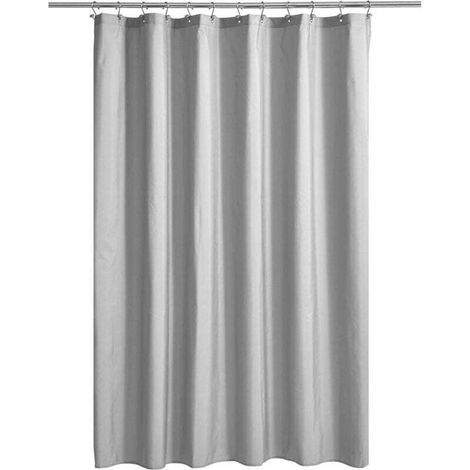 Rideau de douche gris, XU, PEVA de haute qualité, Rideau de douche léger, Gris (240 cm x 200 cm) - KZQ (1/4)