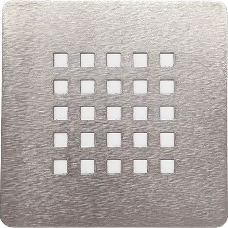 Parama – Receveur de douche à poser 127x127mm en acier inoxydable brossé – Résistant aux traces de doigts – Pour évacuation optimale